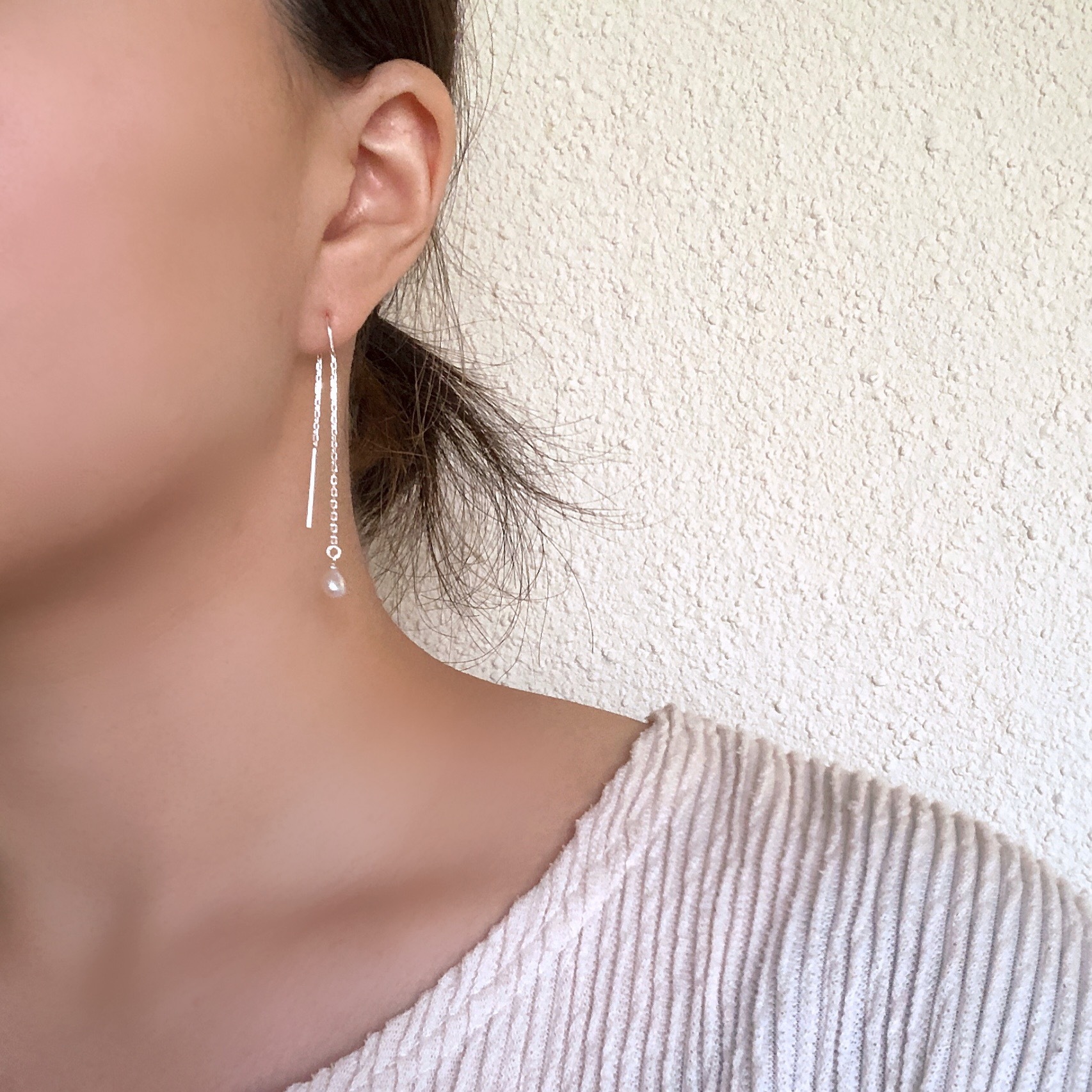 Casual Classy Pearl C 淡水パールチェーンピアス Synchronicity Silver Jewelry