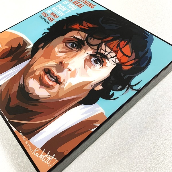 Rocky ロッキー Sylvester Stallone シルベスター スタローン ポップアートパネル Keetatat Sitthiket ポップアートフレーム ボード グラフィック ウォール 絵画 壁立て 壁掛けインテリア 額 ポスター プレゼント ギフト インスタ映え 映画 キータタットシティケット