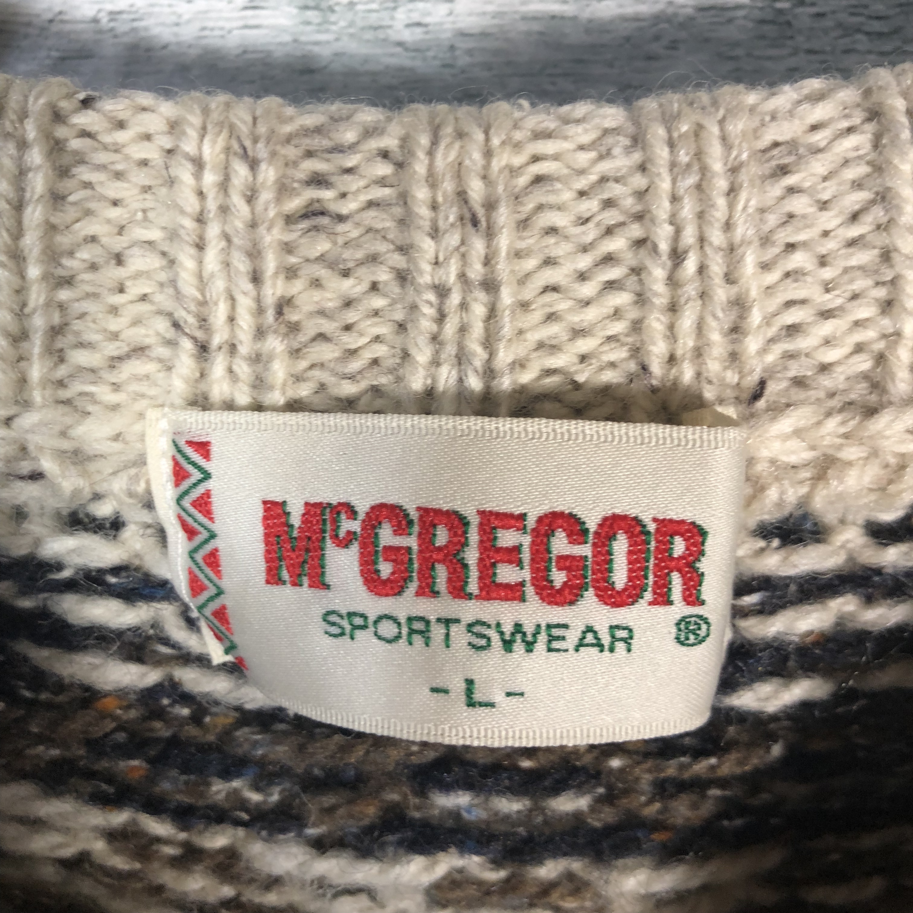 ノルディック マックレガーmcgregor 厚手ウールセーター M0781 Dust Magnet Club ヴィンテージ古着 トレンド古着 アメカジ 90s コレクティブル