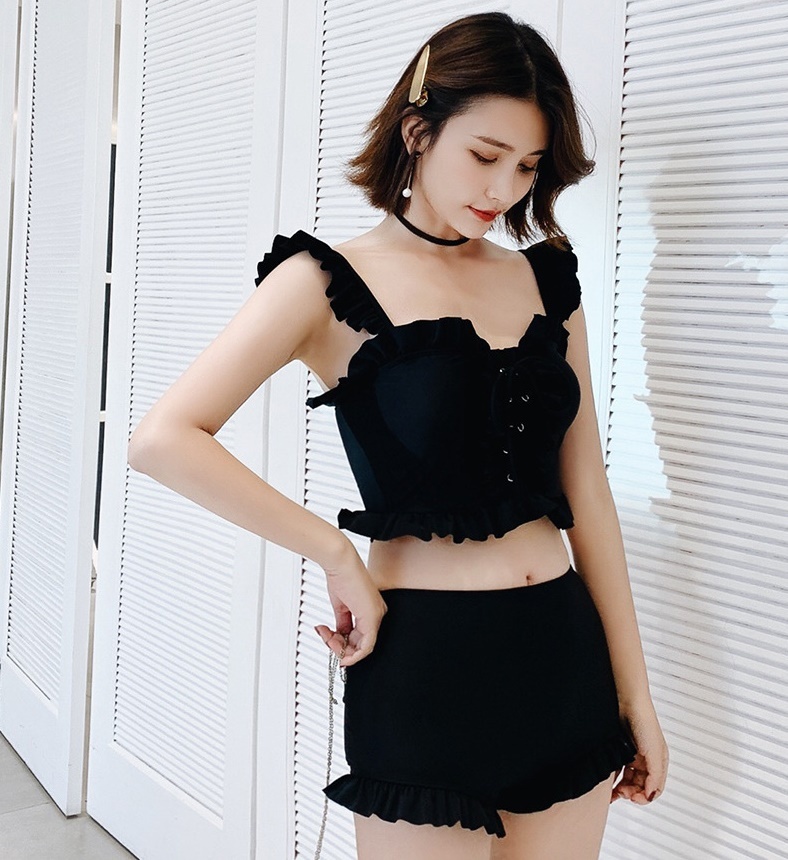 体型カバー 水着 タンキニ ビキニ 2点セット 40代 30代 代 10代 フリル ハイウエスト 19新作水着 トレンド レースアップ 美ボディ タンキニ水着 女性用水着 レディ 女性用 韓国ファッション 上品 おしゃれ オシャレ キュート レディース 無地 可愛い 可愛い 海 プール