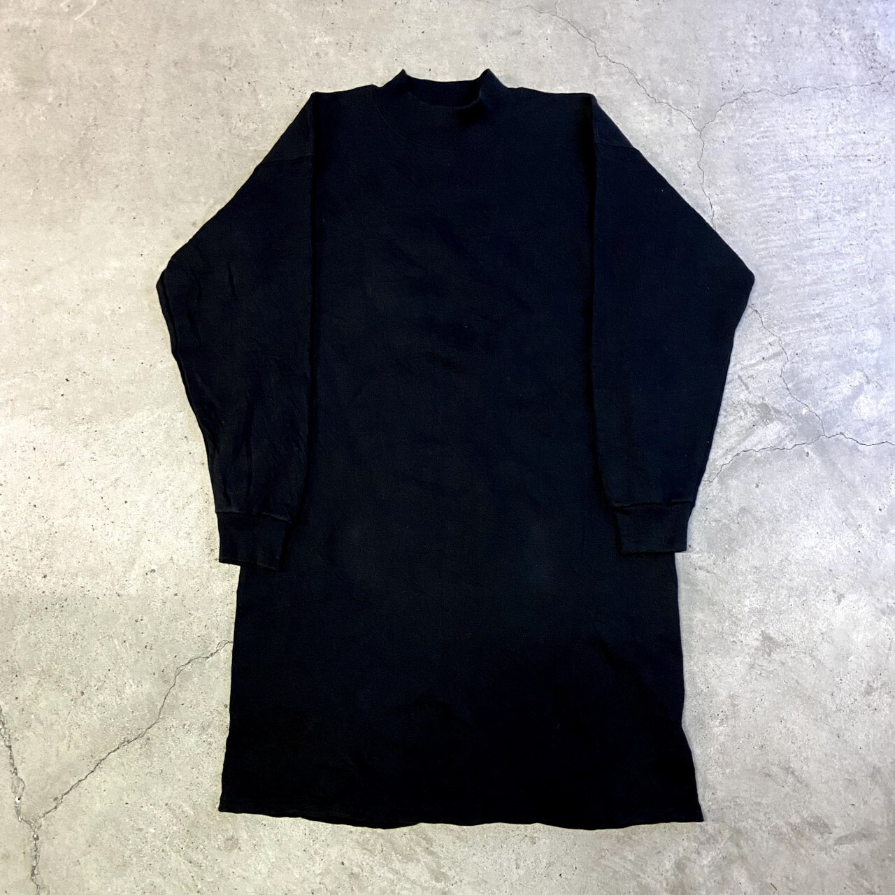 90年代 Usa製 Lee リー Sturdy Sweats ハイネック 無地スウェットワンピース トレーナー レディース フリーサイズ ワンサイズ 古着 90s ヴィンテージ ビンテージ プルオーバー トレーナー ブラック 黒色 トレーナー ワンピース Al2109 Cave 古着屋 公式