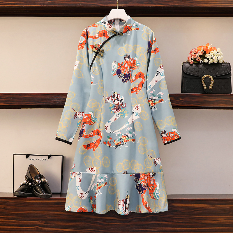 妞妞シリーズ チャイナ風ワンピース チャイナ服 成人式 M L Ll 3l 4l 5l 6l 個性的 可愛い 激安 Elegant