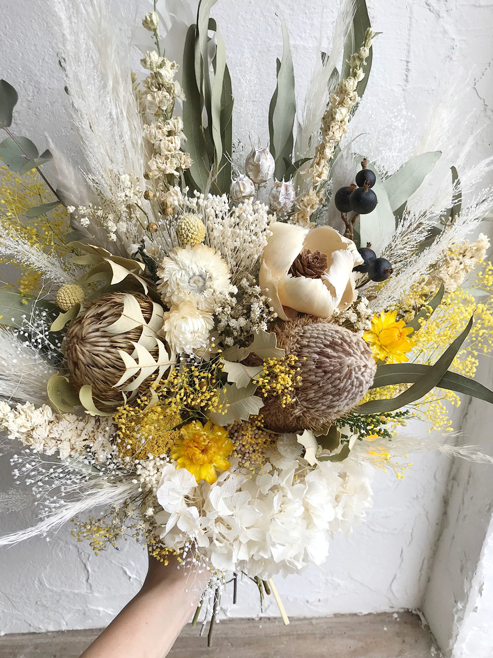 おまかせドライフラワー オーダースワッグ 花束 ブーケ Llサイズ Brocante De La Cocotte フランス アンティーク ドライフラワーのお店