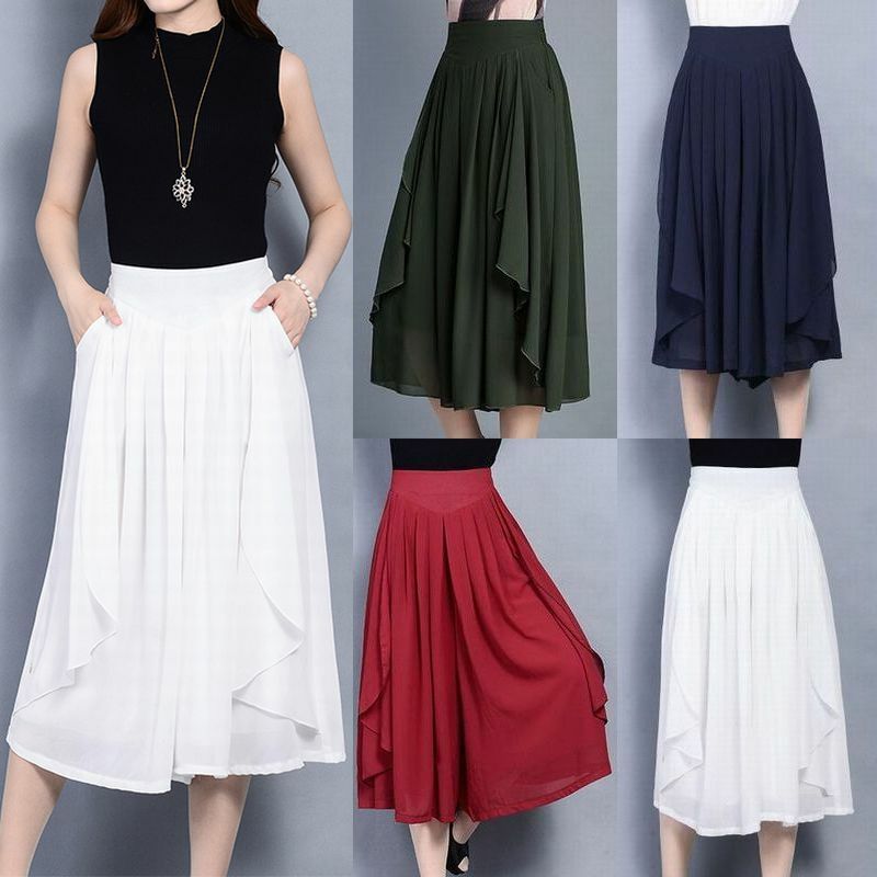 レディース 4カラー レースフリル ワイドパンツ ワイドレッグパンツ クロップドパンツ ハイウエスト シフォン 春 夏 コーデ Chiffon Wide Leg Pants Trousers Cropped Pants Dct B Value Rave Notice バリューレイヴノーティス 韓国