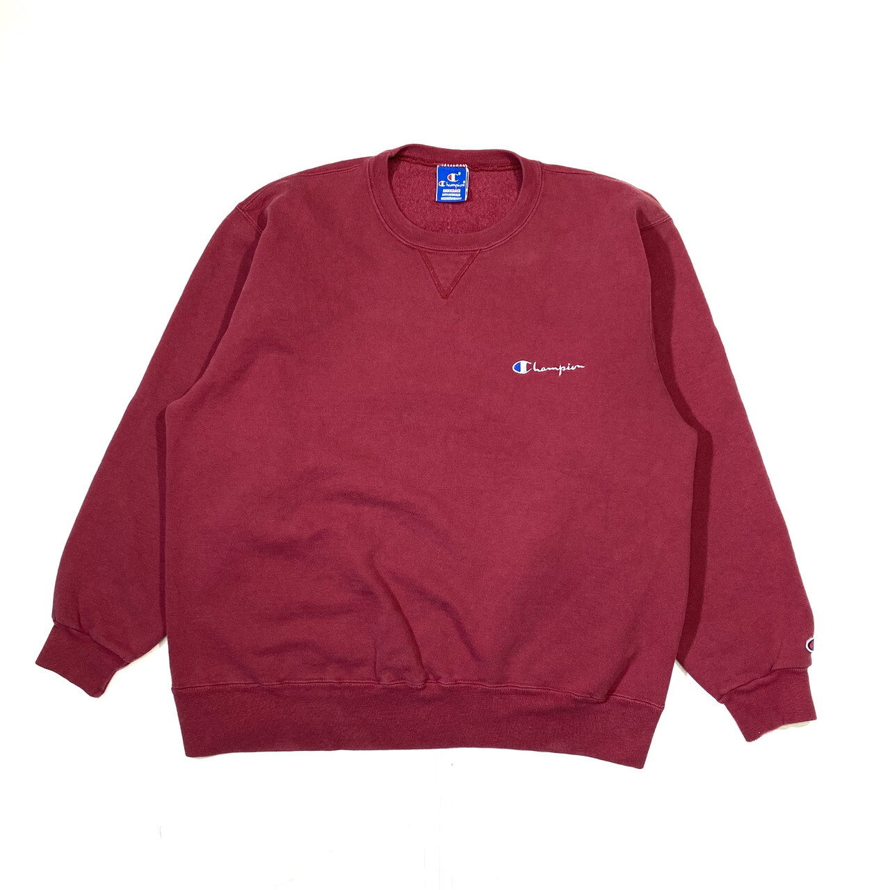 90年代 チャンピオン ロゴ刺繍 スウェットシャツ メンズxxl 古着 90s ビンテージ Champion トレーナー ヴィンテージ レッド 赤 スウェット Cave 古着屋 公式 古着通販サイト