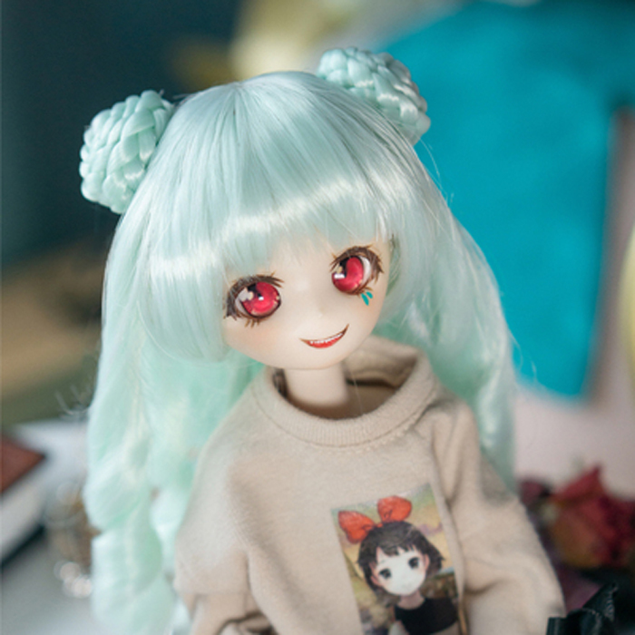 Bjdドール用ウイッグ Wig スーパーロング Super Long カーリーヘア カール 双お団子ヘア ピンク ブルー グリーン イエロー パープル 1 8 1 12サイズ人形用 Mwss Btgarden