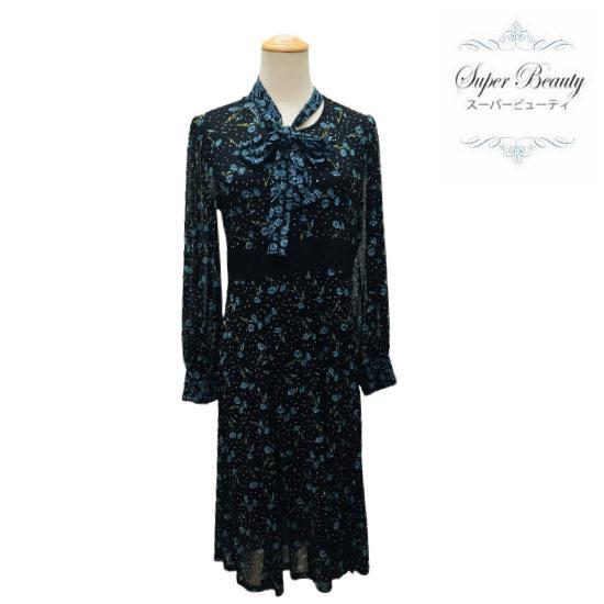 スーパービューティ Super Beauty 小花柄 パワーネット ワンピース ネイビー Ll 44 大人かわいい服 Gold Smith