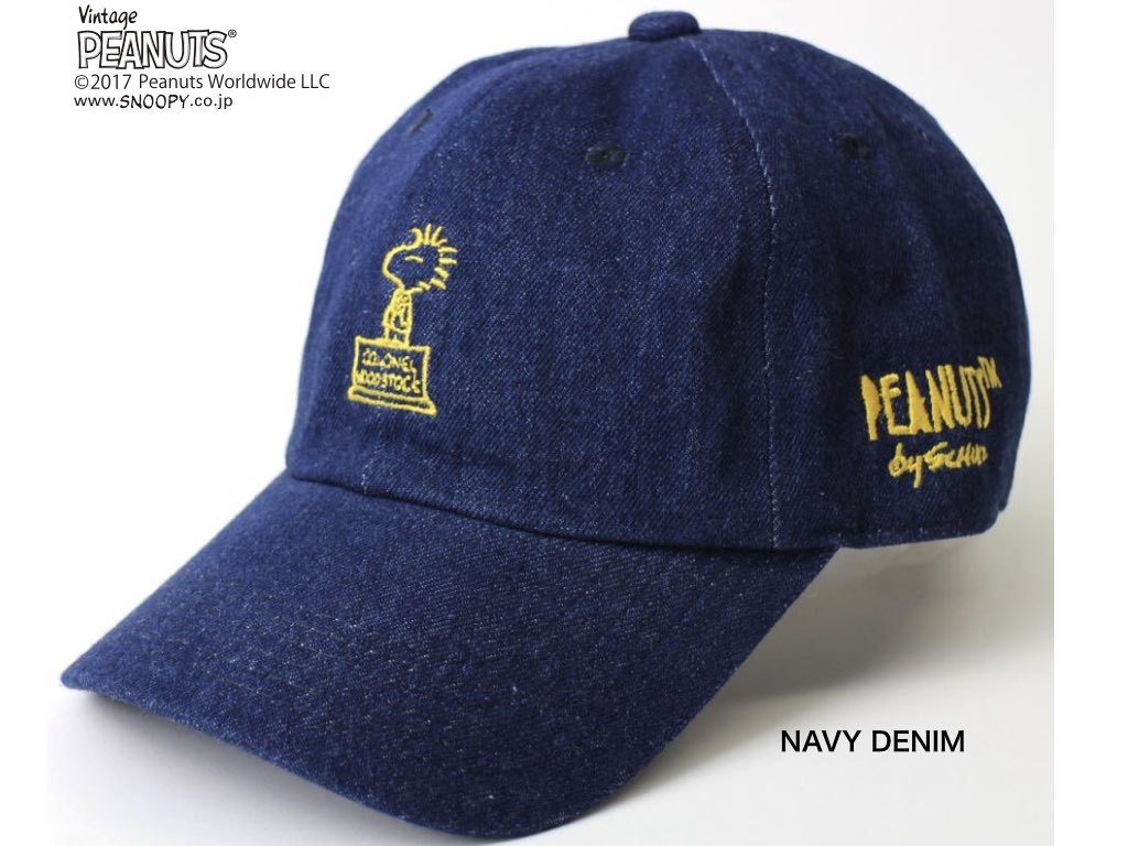 帽子 Woodstock ウッドストック デニムキャップ ベースボールキャップ スヌーピー帽子 デニム 男女兼用 Peanuts ピーナッツ 送料無料 Reboot Outfitters バッグ 革小物 帽子 アパレルのワールドワイドストア