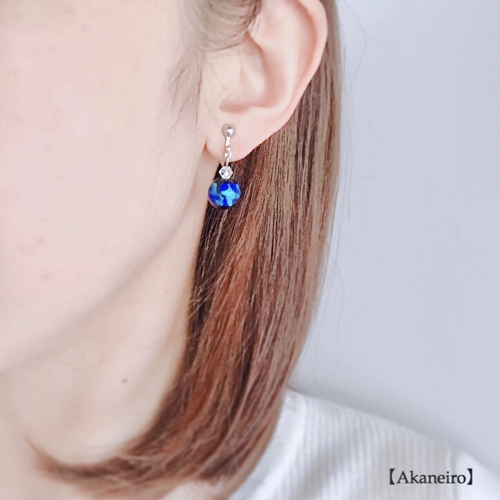 神秘の地球セットアクセサリー 琉球ガラスイヤリング ネックレス Akaneiro Tokyo