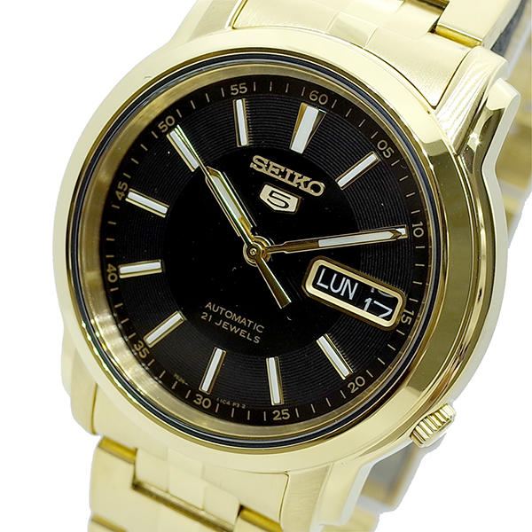 セイコー Seiko 腕時計 メンズ レディース Snklk1 セイコー5 Seiko 5 自動巻き ブラック ゴールド Happyshop橋本屋