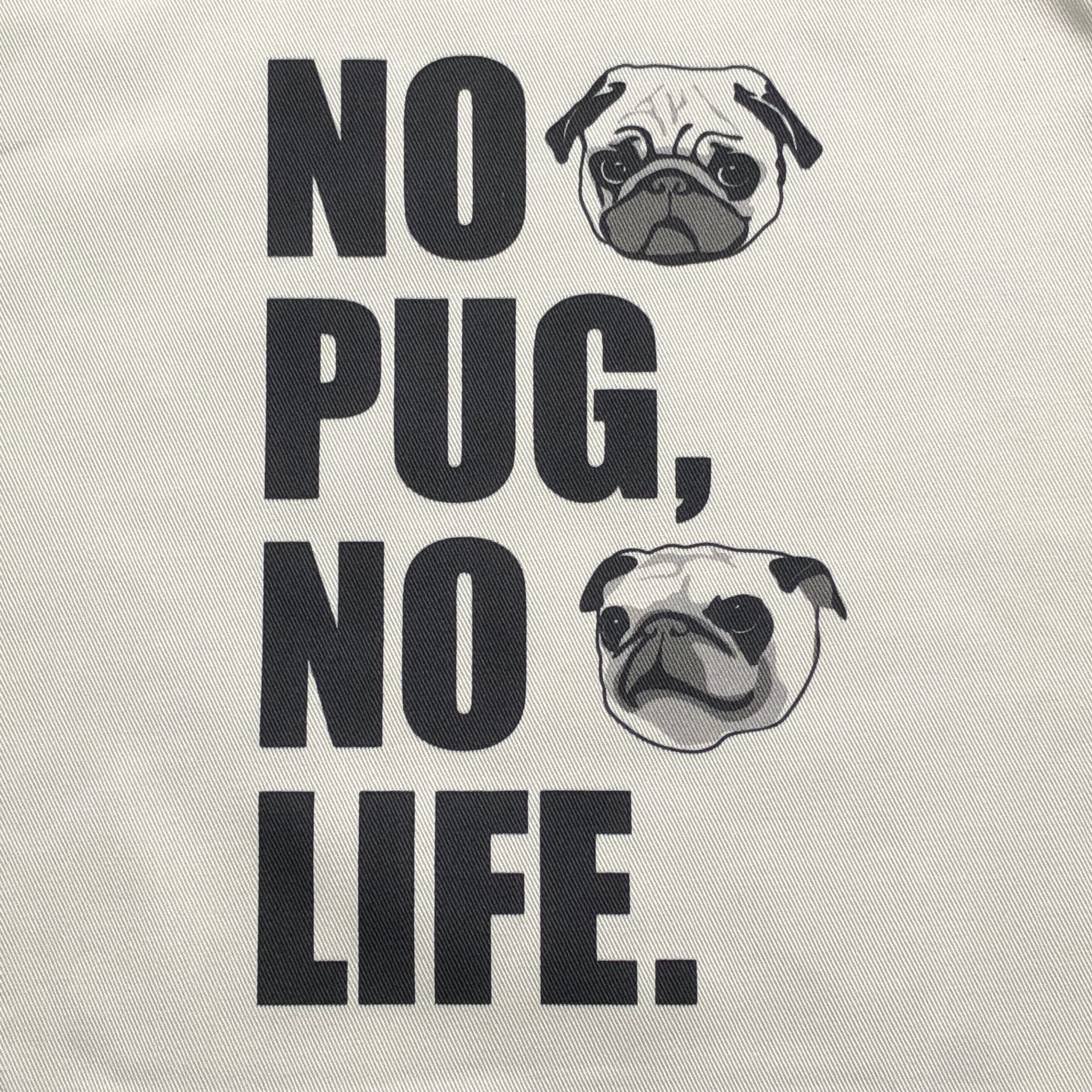 No Pug No Life エプロン ナチュラル Pug Style