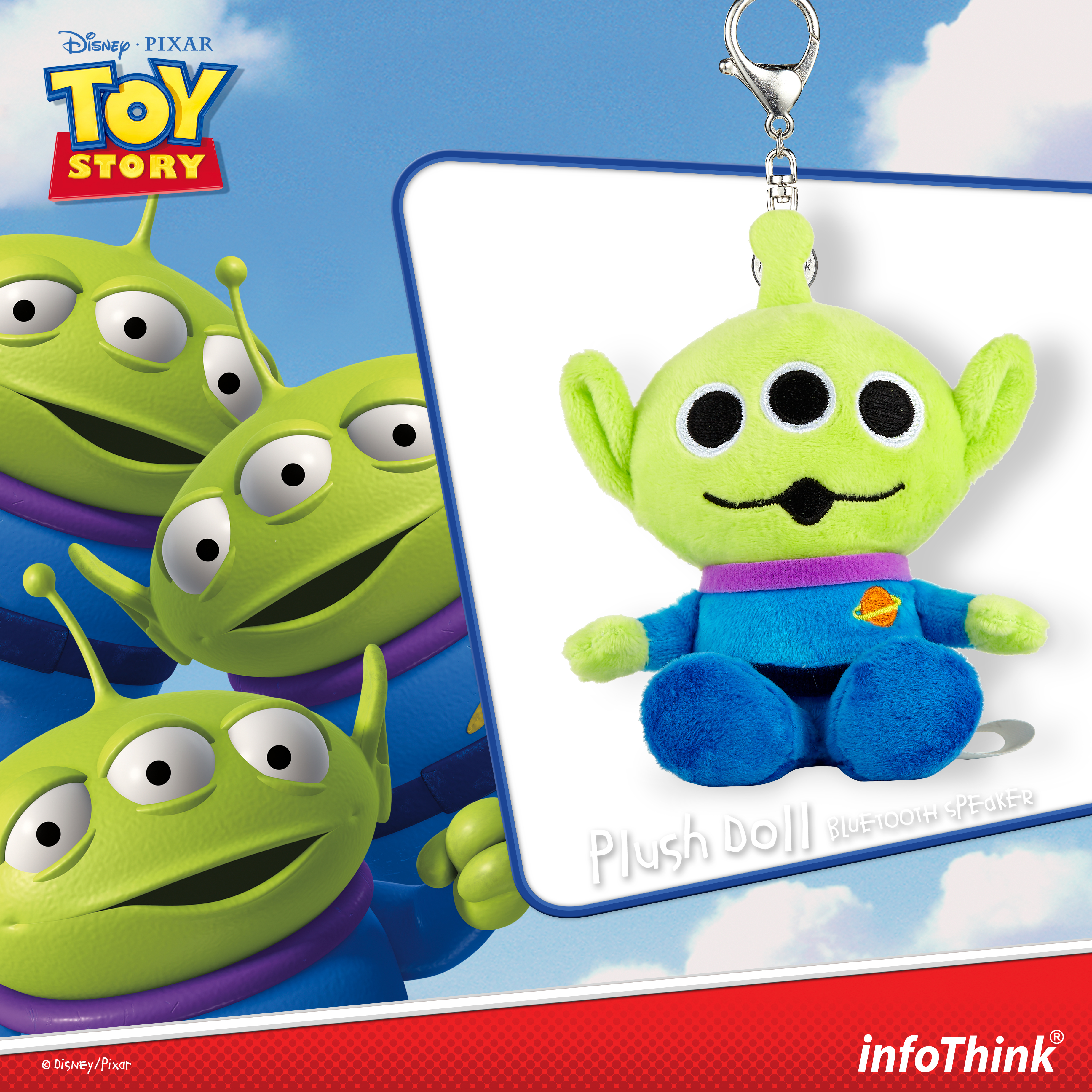 Infothink Bluetooth スピーカー Bluetooth Speaker ディズニー Disney ピクサー Pixer トイ ストーリー Toy Story ぬいぐるみ Plush Doll リトル グリーン メン Alien Bsp600 Alien E Qualia イークオリア