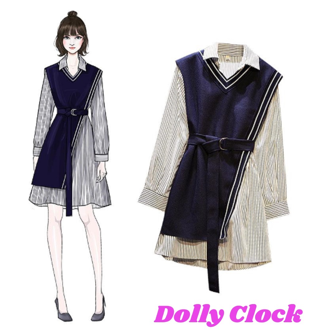 ツーピースニットワンピース Dolly Clock