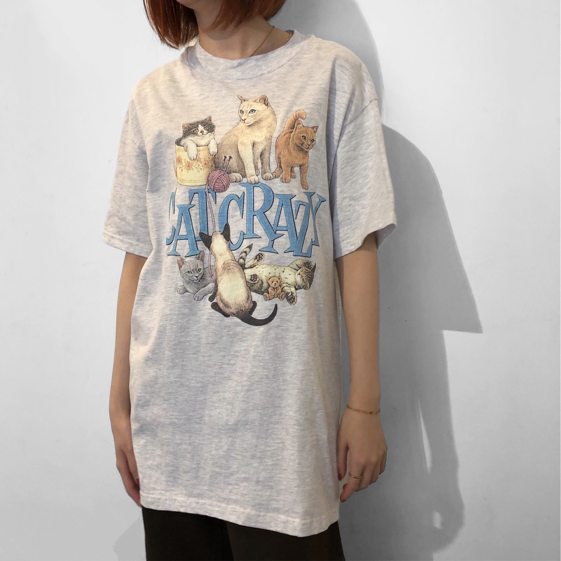 Cat Crazy Print T Shirt キャットクレイジーネコtシャツ Sugar Spun Sister Vintage Used