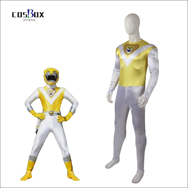 全身タイツ ベースマスク 超獣戦ライブマン イエローライオン サテン生地 コスチューム コスプレ衣装 スーツ サイズ豊富 サイズオーダー可能 Cosbox