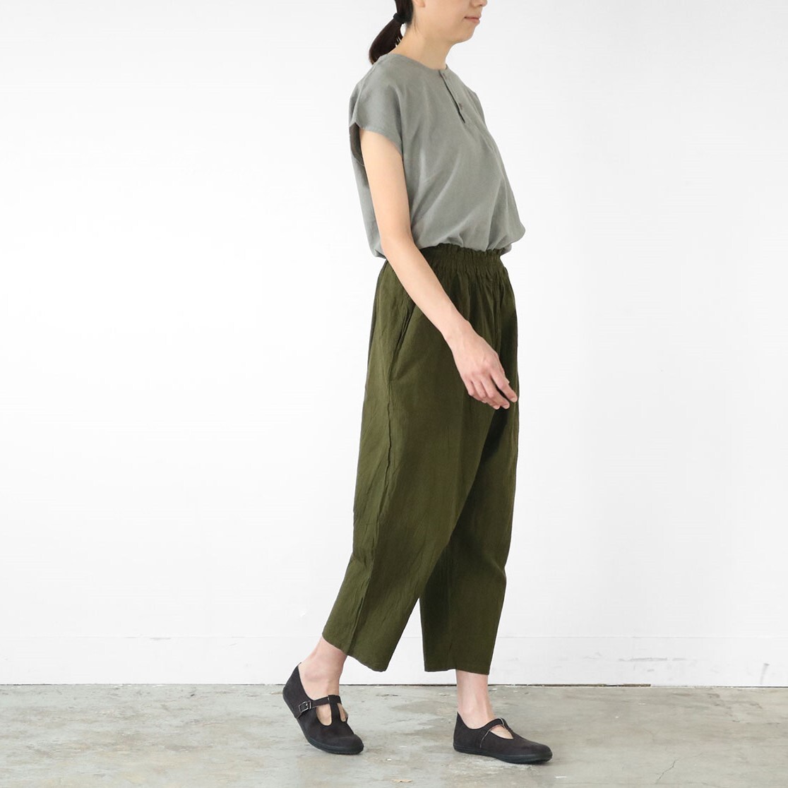 21新色追加 ヂェン先生の日常着 クロップドパンツ コットンリネン Robin Aso