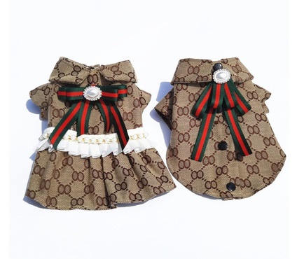 即納 おしゃれワンピース トップス パロディ 犬 猫 ペット服 Candydogg