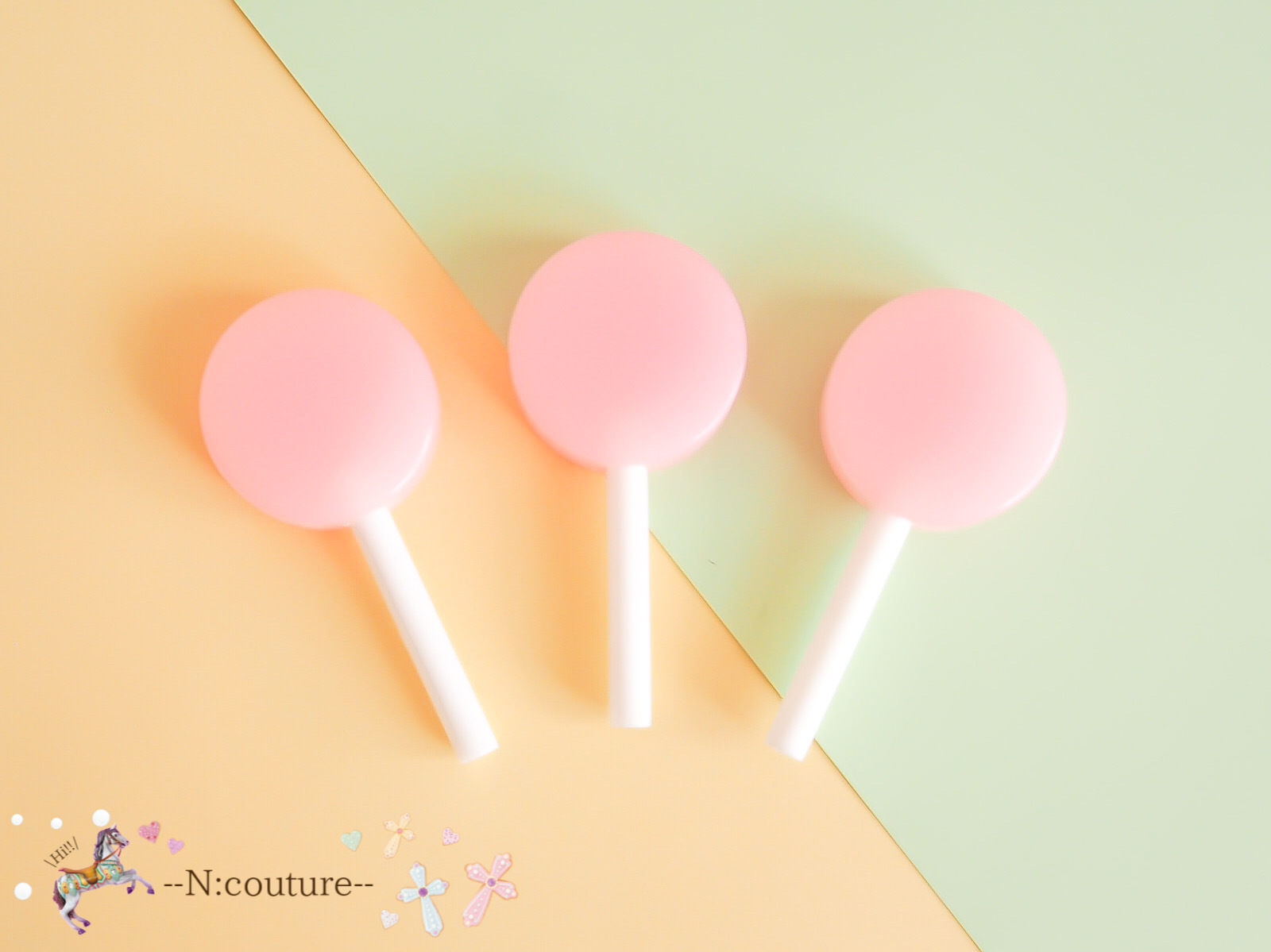 プラ アクリルパーツ ロリポップ サークル ピンク N Couture