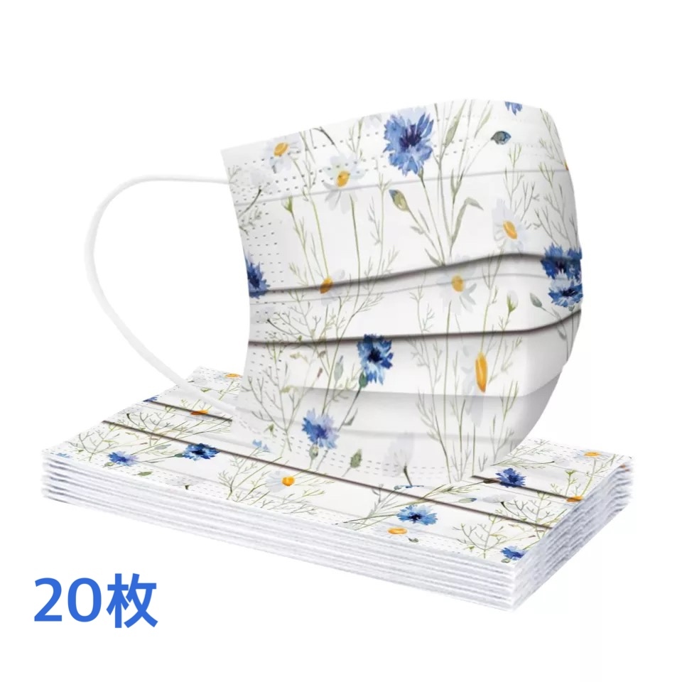 予約商品 送料無料 枚入り 花柄 マスク アダルト レディース 使い捨てマスク 不織布 Selectshop Aya