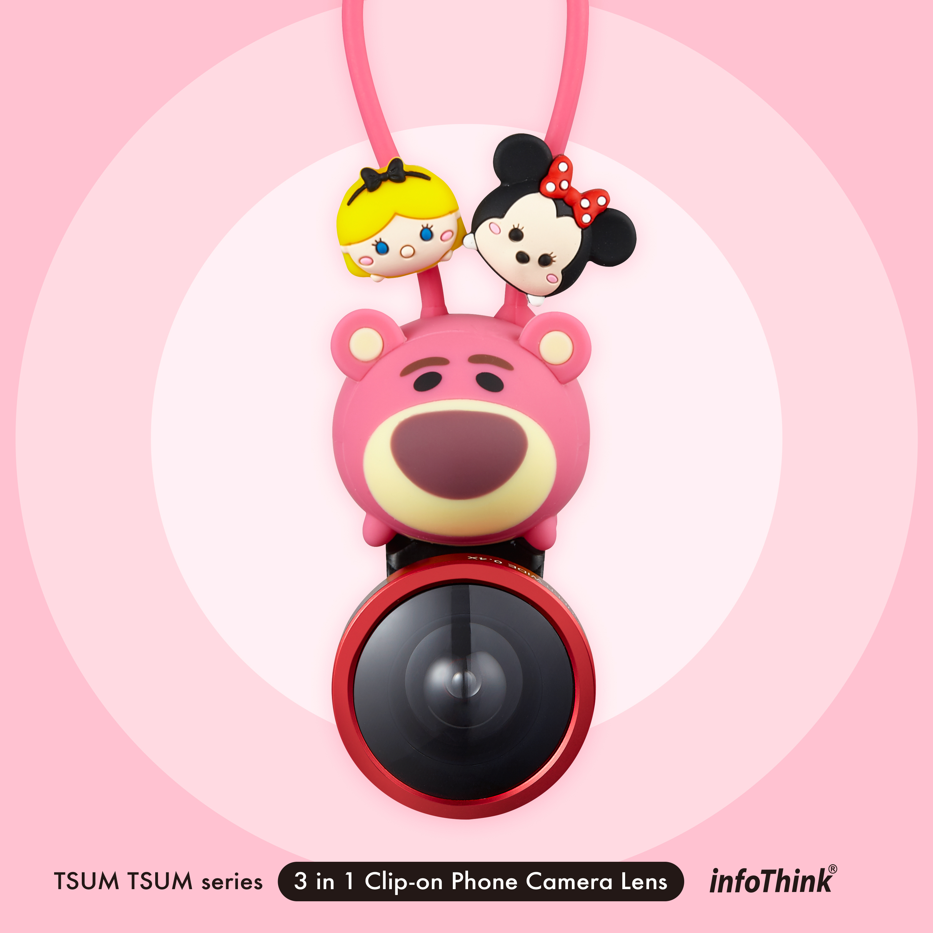 Infothink カメラレンズ スマホ 3 In 1 Clip On ディズニー Disney ピクサー Pixer ツムツム Tsum Tusm ロッツォ Lotso Icamlens 100 Lotso E Qualia イークオリア