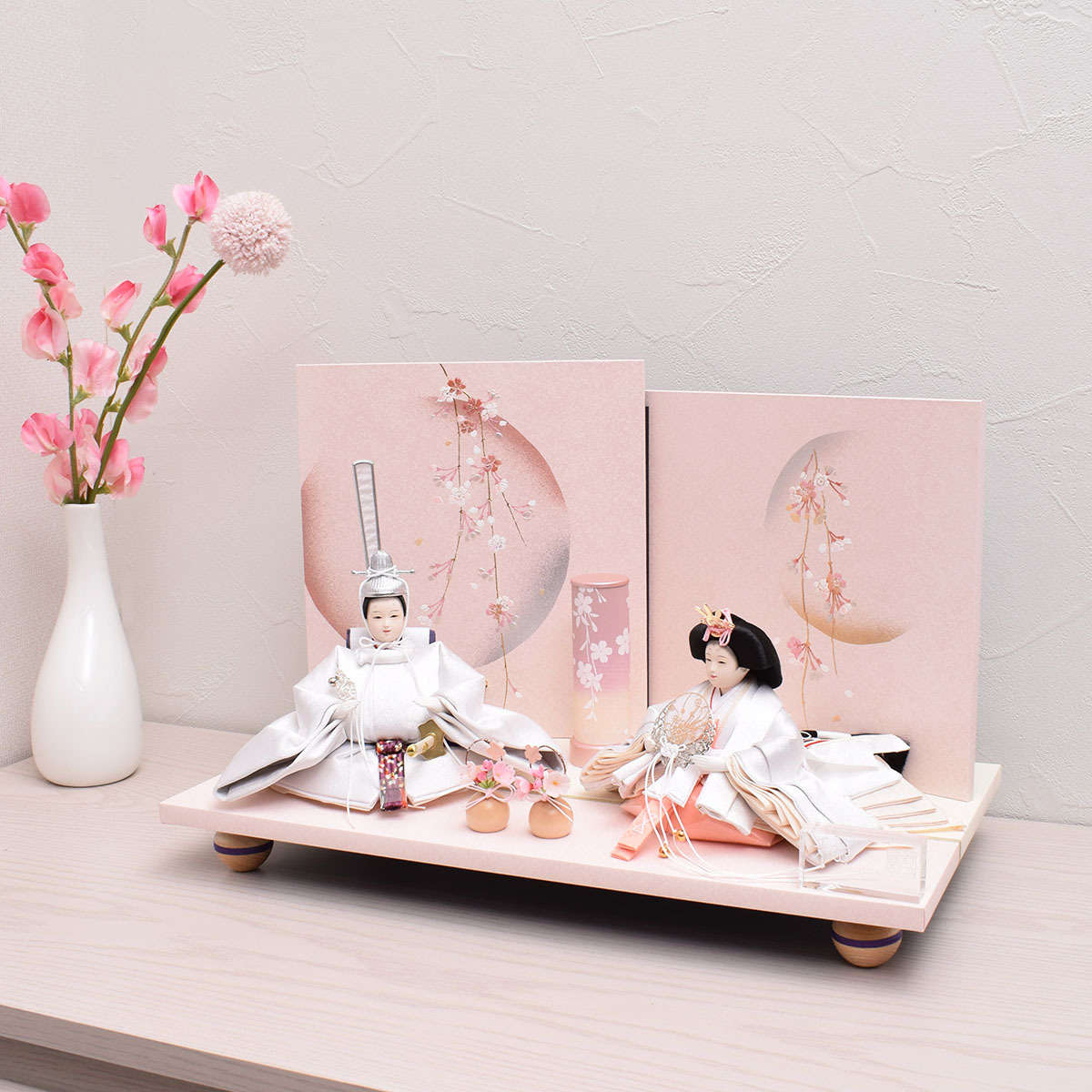 雛人形 親王飾り 彩月桜 おしゃれ モダン コンパクト 今どき Suzutame 雛人形 五月人形 羽子板 破魔弓 盆提灯 鈴為 スズタメ