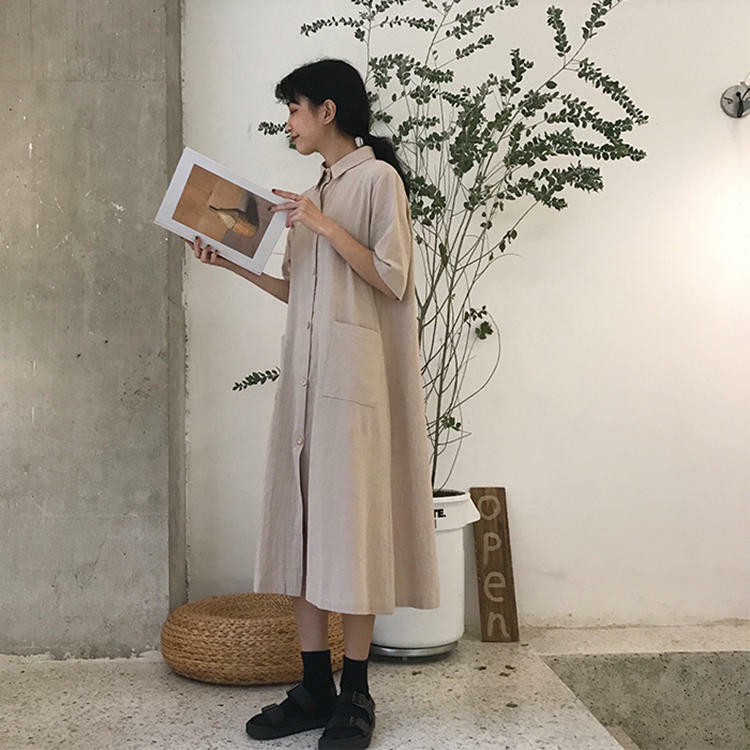 ワンピース ゆったりワンピース 気軽 ミモレ丈 緩いカジュアル ゆったり Ledy Go Round