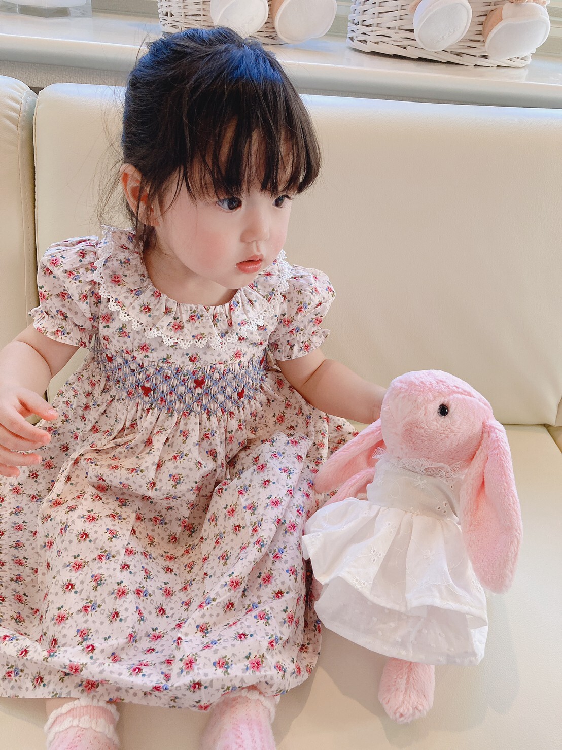 ぴこ保育園 Size80 ローズ スモッキングワンピース Pico ぴこ