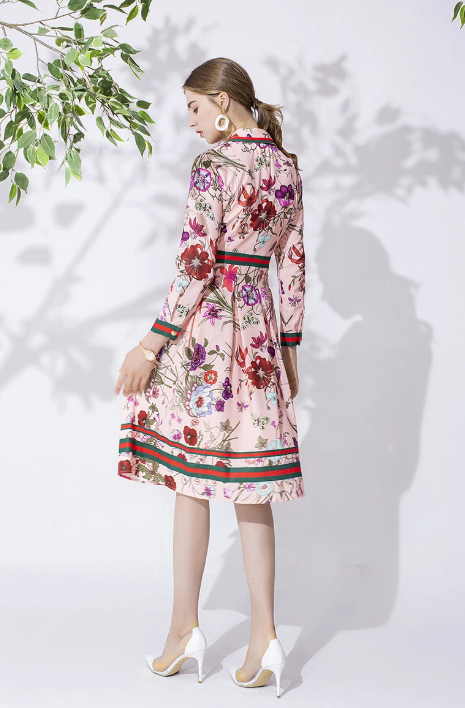 訳あり Sale Mサイズ ラスト1点 レディース 総柄 花柄 可愛い 長袖 ワンピース 可愛い 綺麗 リボン プリーツ 秋 おでかけ きれいめ 大人 ウェディング 二次会 ドレス Antoinette