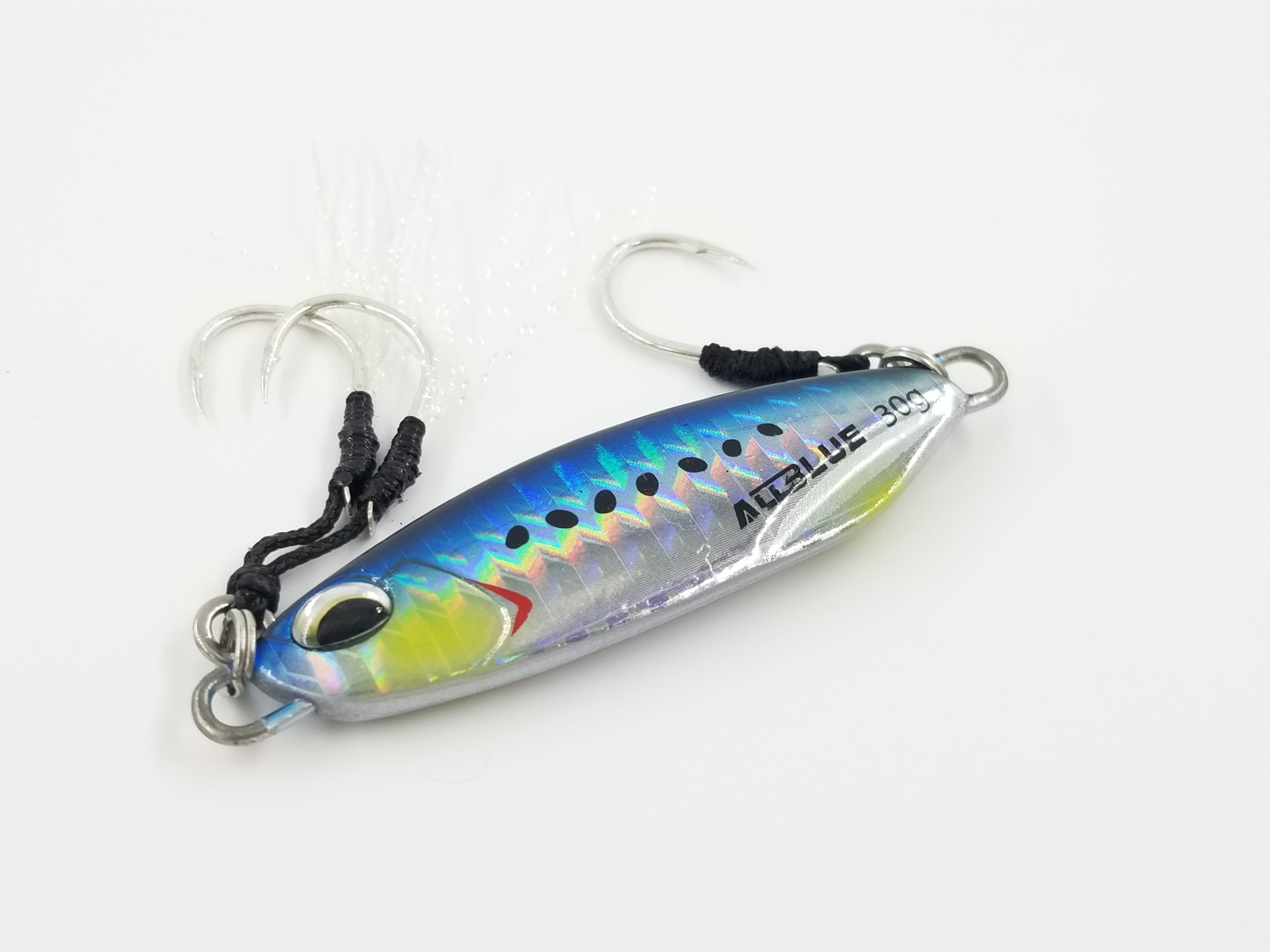 Allblue 30ｇ メタルジグ 水平スライドフォールフラットボディー タイプ ブルーイワシ 釣之屋 Azon Fishing Tackle