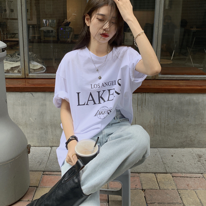 ゆうパケット対応 プリントルーズtシャツ Tシャツ トップス 半袖 ルーズシャツ かわいい 人気 レディース 安い 韓国ファッション Sinsakumall