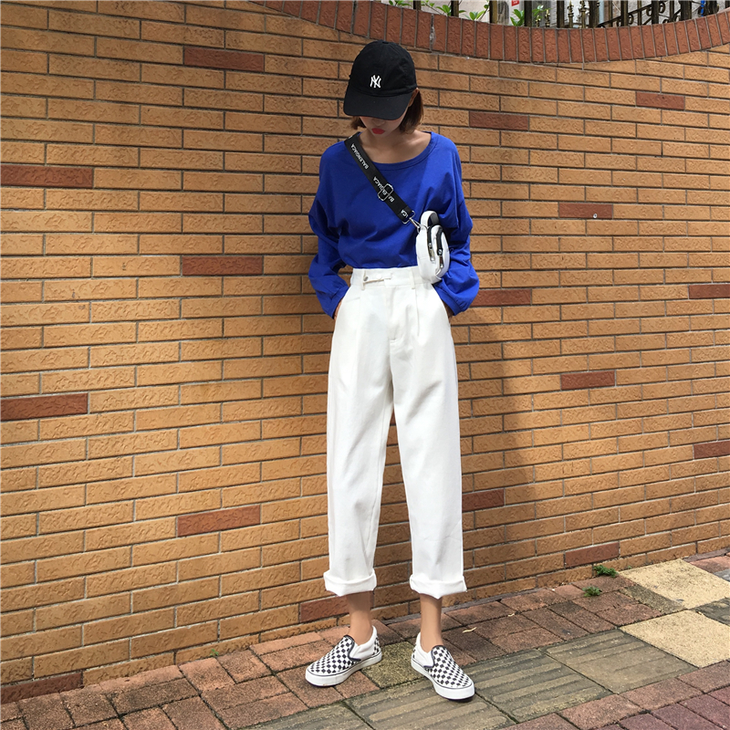 パンツ ズボン レディース ボトムス クロップドパンツ ワイドパンツ 春 夏 秋 10代 20代 30代 40代 ハイウエスト 無地 カジュアル パンツ コーデ ロールアップ シンプル 大きめ 楽ちん ルーズ ジーンズ ホワイト 白 アプリコット ベージュ グリーン 緑 ブラック 黒 ストレート