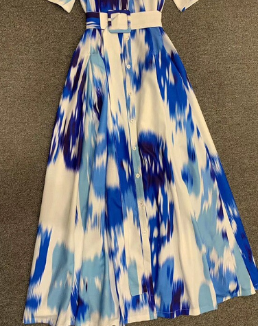 花柄 ワンピース ブルー 大きい柄 レディース 青 Blue One Piece Careerwoman Flower Dress Antoinette