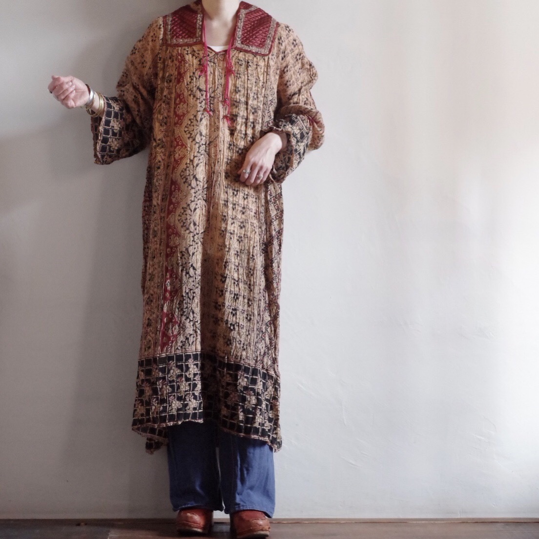 Vintage India Cotton Dress 70 S ヴィンテージ インド綿 ドレス ワンピース 古着屋 仙台 Biscco 古着 Vintage 通販