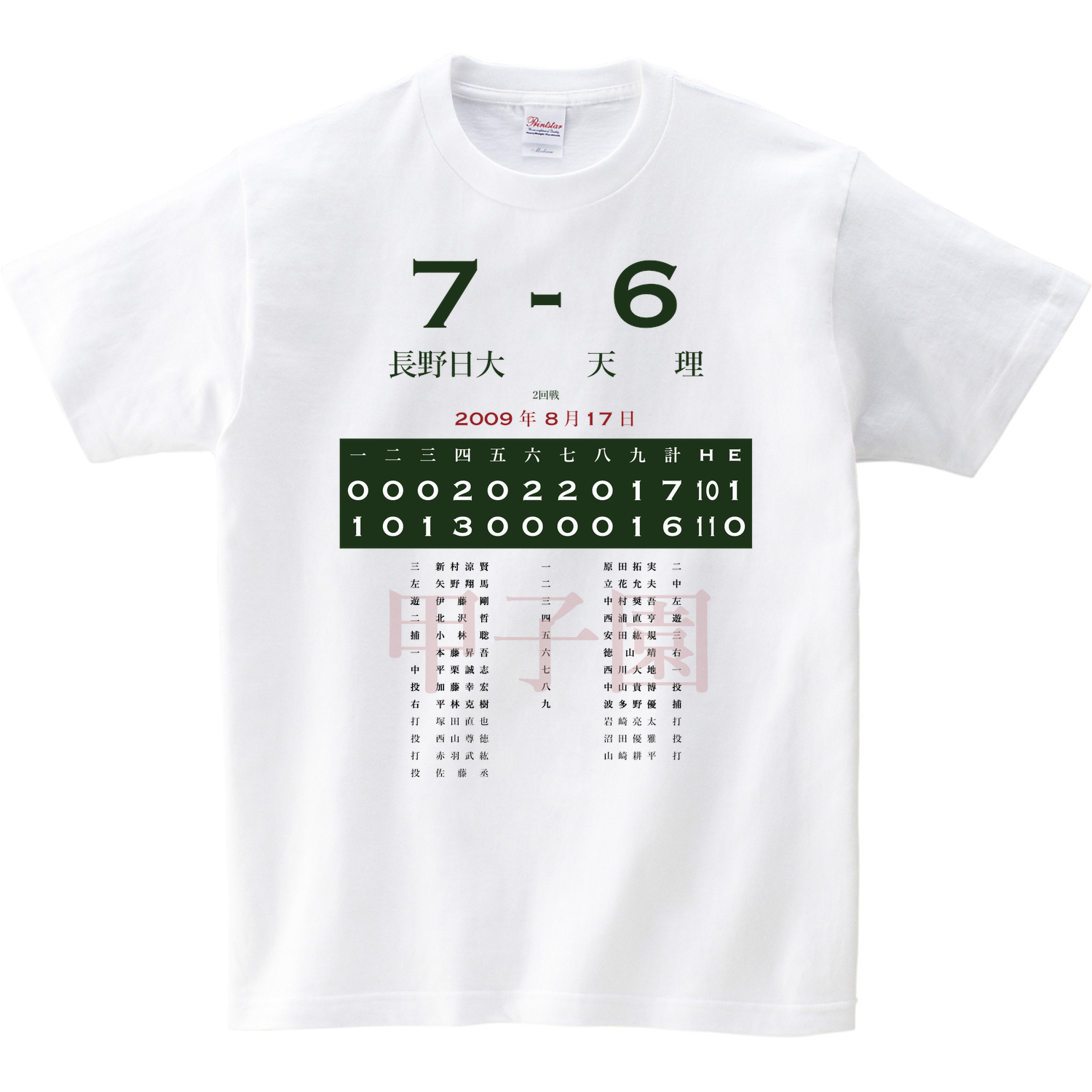 09 2回戦 長野日大 長野 天理 奈良 あの試合を僕は一生忘れないtシャツ屋