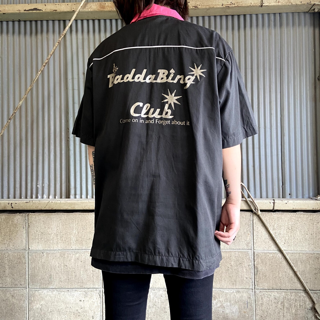 Cruisin Usa クルージン ボーリングシャツ メンズm 古着 ボウリングシャツ 開襟 オープンカラー バックロゴプリント ネーム刺繍 ブラック ピンク 黒 半袖シャツ 216sa10 Sa Al2109 Cave 古着屋 公式 古着通販サイト