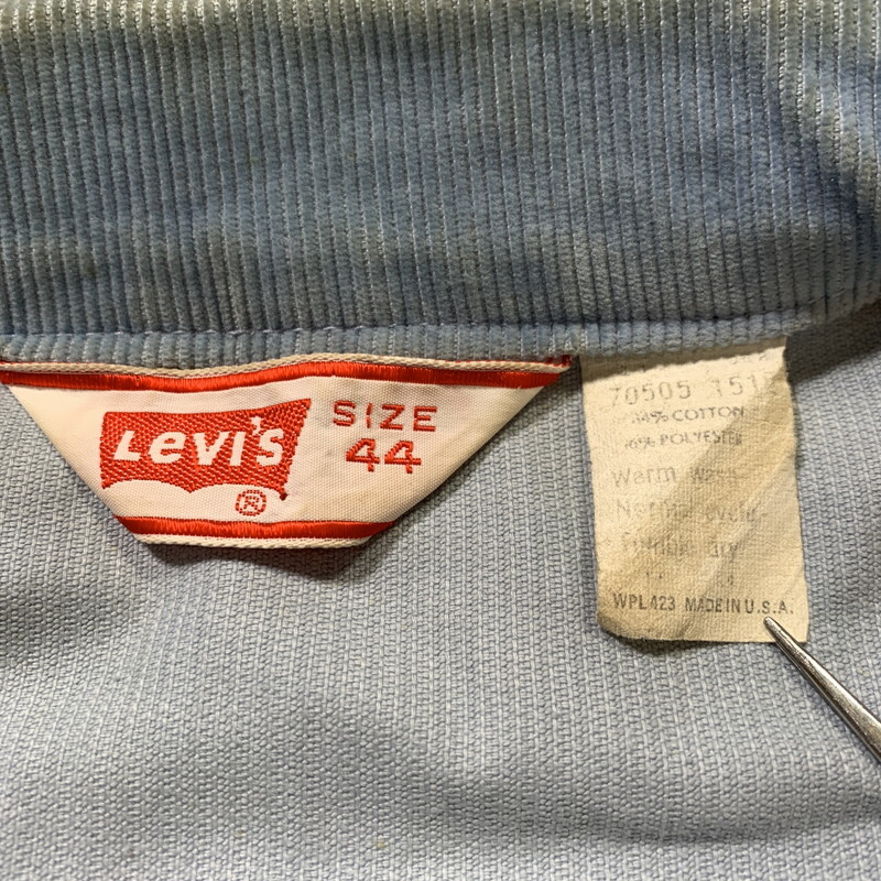 70u0027s Leviu0027s リーバイス 70505-1512 コーデュロイジャケット サックス 
