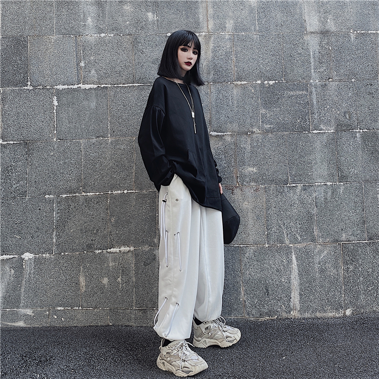 カジュアルパンツ ストリート系 無地 売れ切れ必至 絶対流行 ファッション ブラック ホワイト M L Modocat