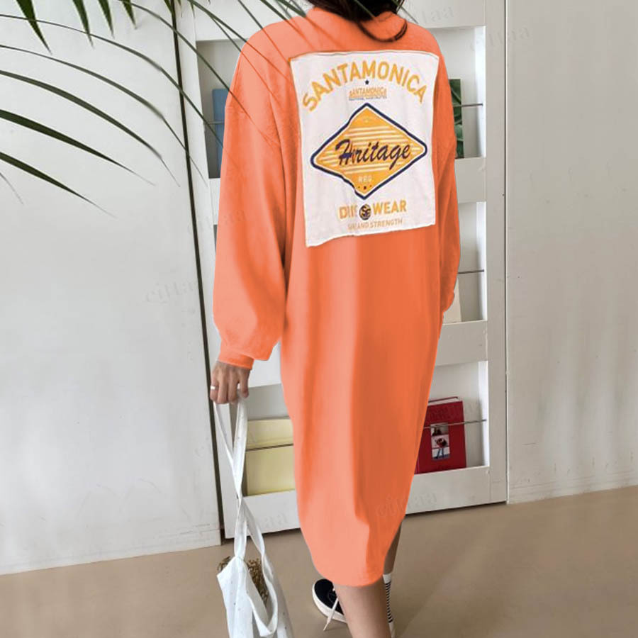 Y 1150 Santamonicaプリントワンピース オレンジ 0108 Cittaa チッタ 韓国レディースファッション通販