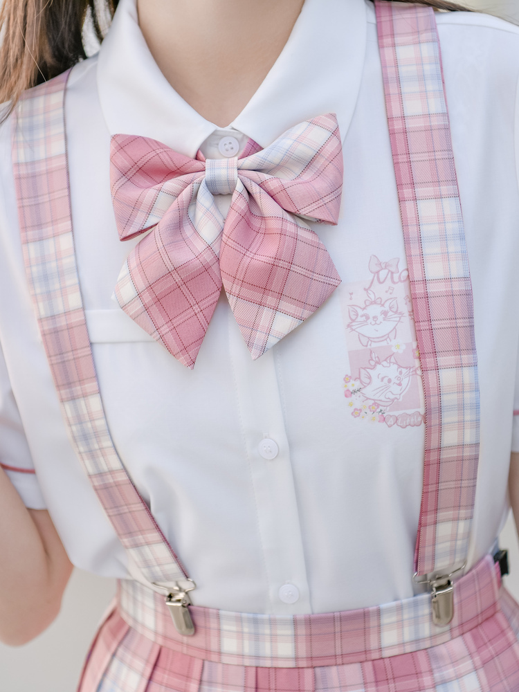 425 Jk制服 ディズニー マリー 公認 ロリータ リボン スクールリボン 制服リボン チェック e1d1 Lachouette