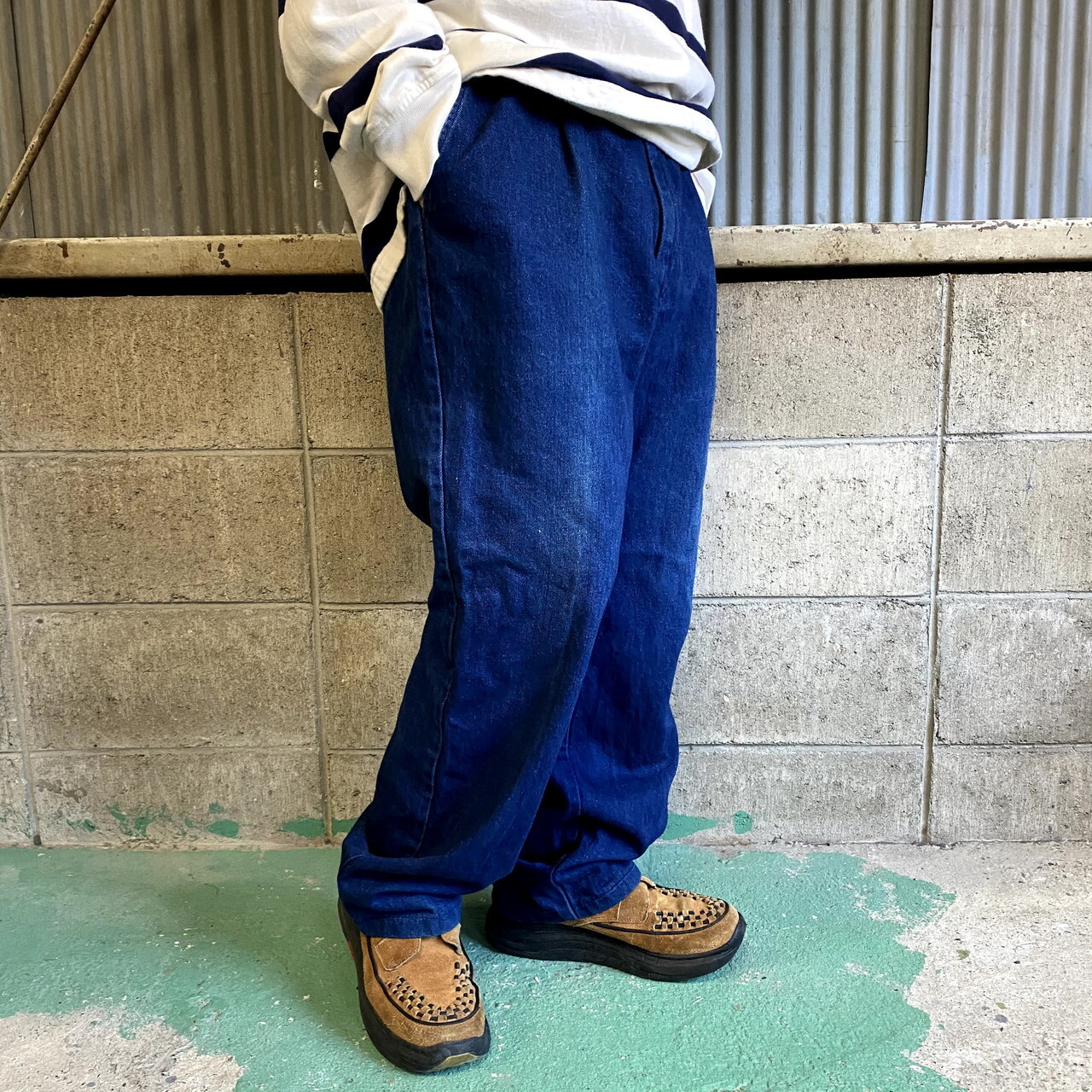 Usa製 Lee リー タックり デニムトラウザーパンツ メンズw35 古着 デニムスラックス ユニオンチケット付き ジーンズ デニムパンツ Cave 古着屋 公式 古着通販サイト 6 7 12 00まで半袖シャツ全品10 Off