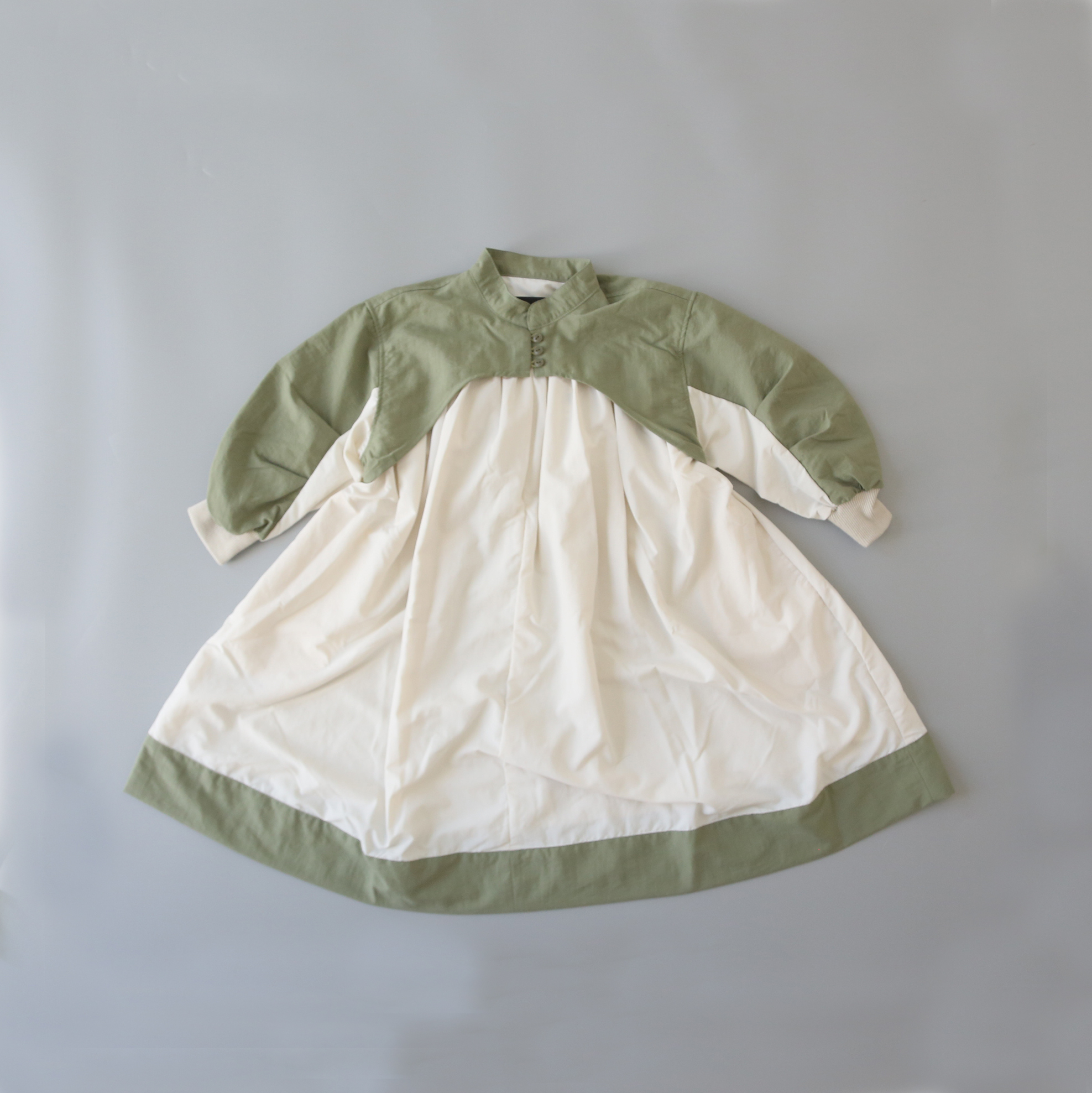 Nunuforme ヌヌフォルム コンビワンピース Khaki White 95 145cm Crecer クレセール