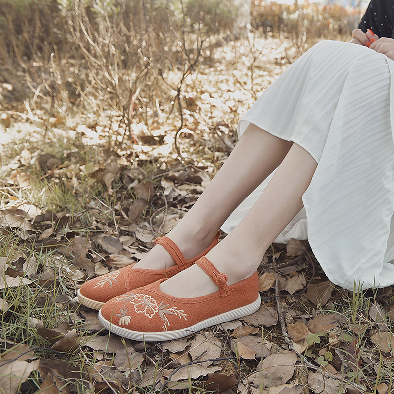 3colors 刺繍靴 綿麻靴 手作り靴 チャイナ靴 中国風靴 中国風ボタン 唐装漢服シューズ 民族風 レトロ チャイナドレス靴 35 36 37 38 39 40 ベージュ グリーン グレー 普段着 Elegant