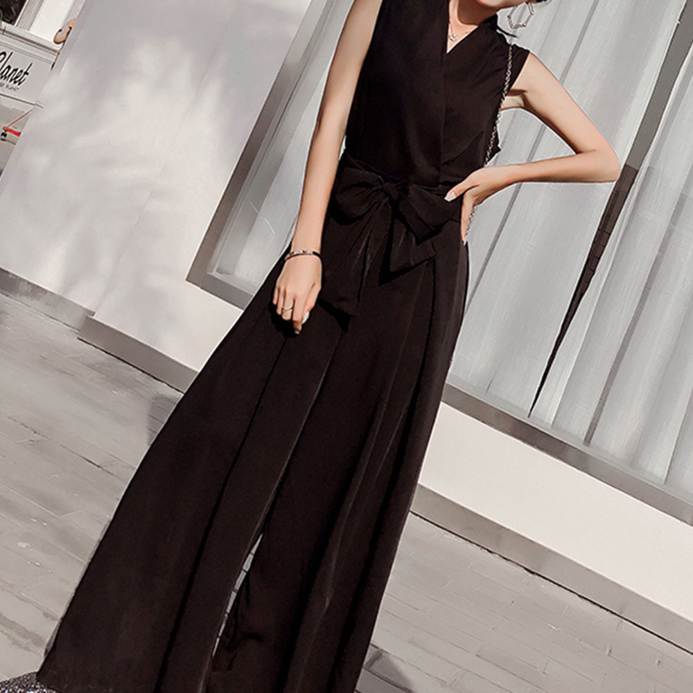 人気第1位 コネクテッド Connected レディース オールインワン ジャンプスーツ ワンピース ドレス Petite Tie Neck Jumpsuit Black 当店人気 送料無料 Espanol Arthritis Org