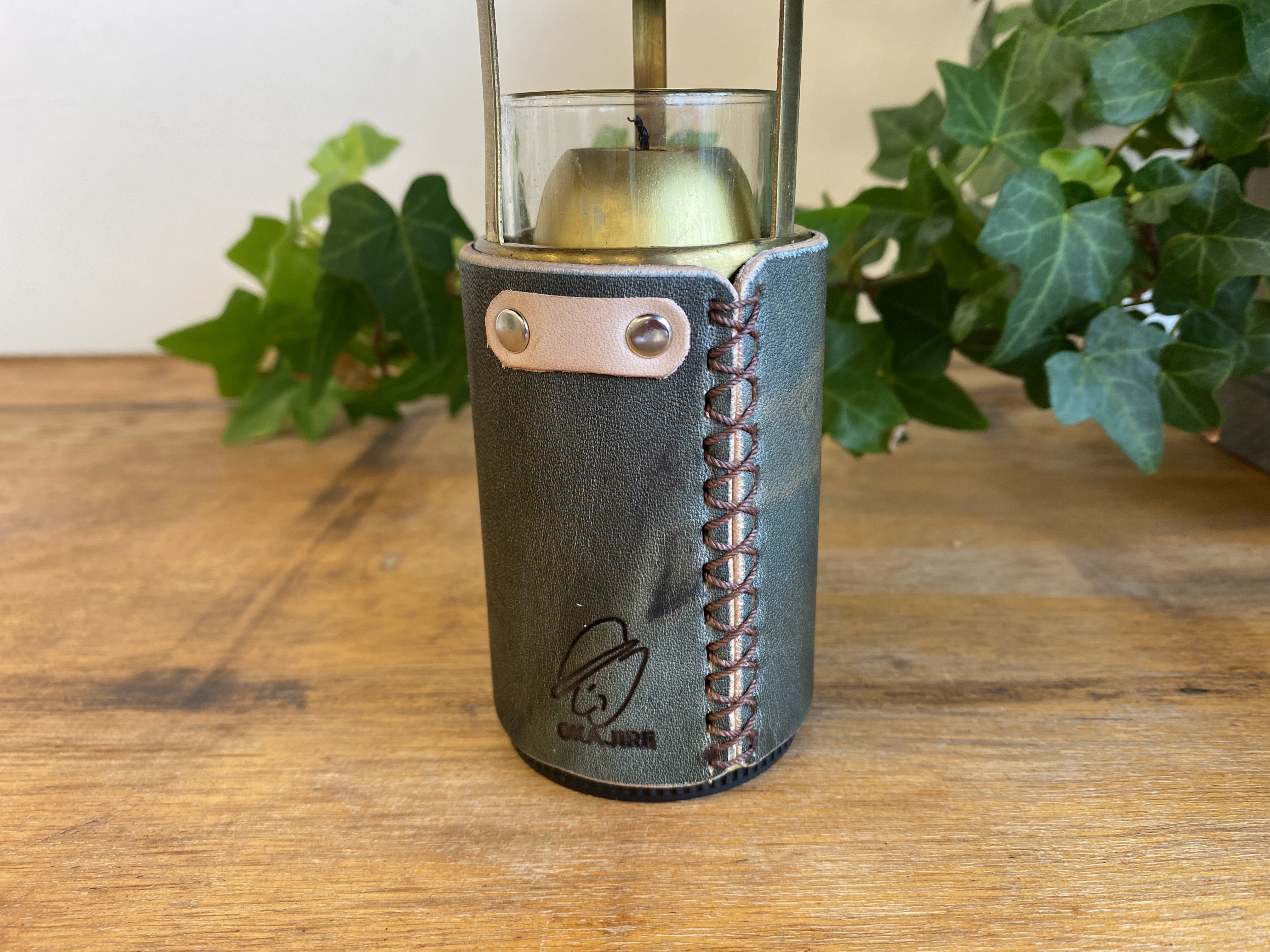 Ucoランタン カバーと傘 New Design Color Japanblue 藍染めレザー Okajirii