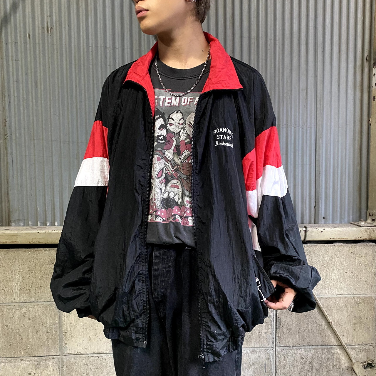 ビッグサイズ 90年代 Champion チャンピオン ロゴ刺繍 ナイロンジャケット メンズ2XL 古着 90s ヴィンテージ ビンテージ ナイロンジャケット ブラック レッド 黒 赤色 大きいサイズ【ナイロンジャケット】【AL2109】 | cave 古着屋【公式】古着通販サイト powered ...