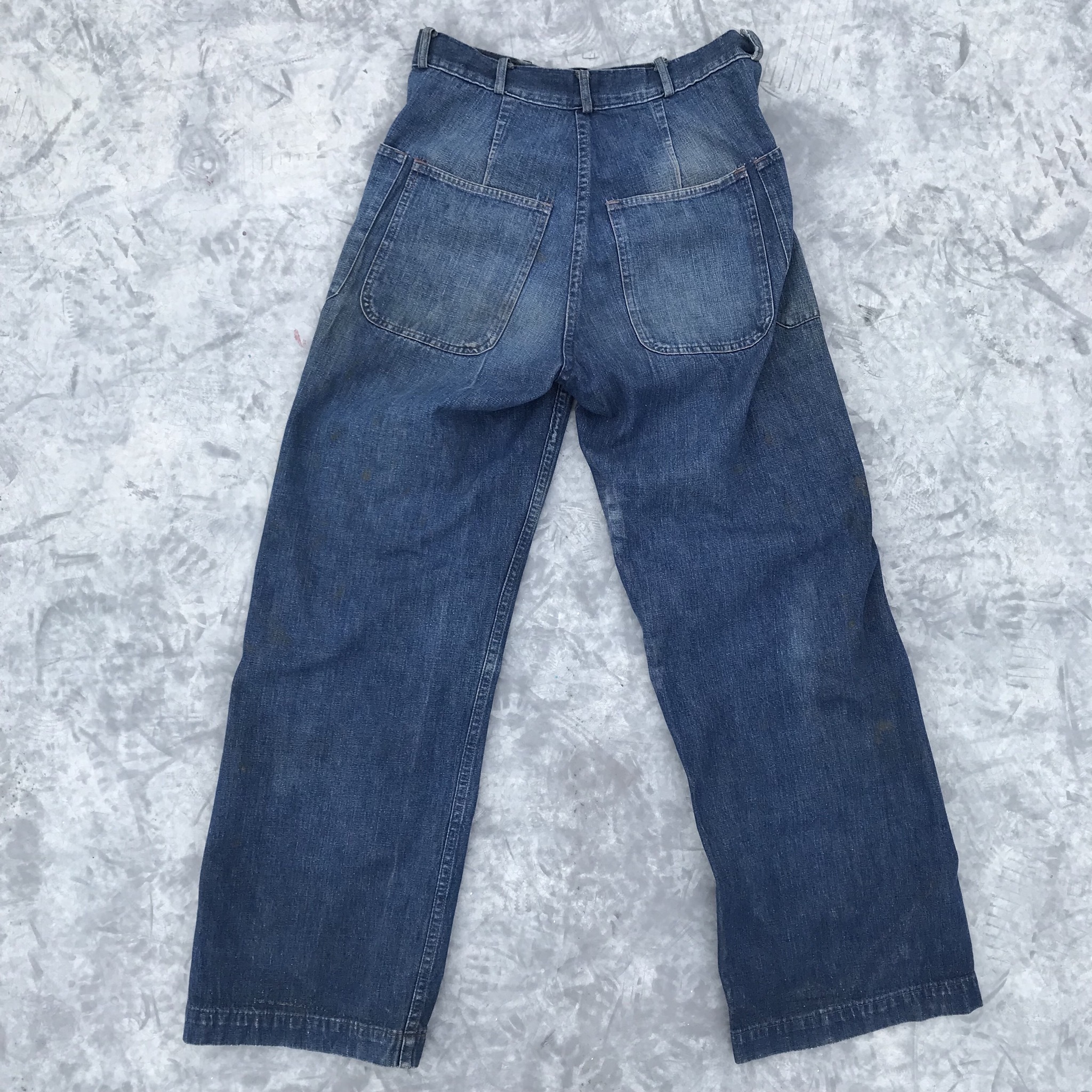 40 S U S Navy デニムセーラーパンツ Ww Ii 巻きパンツ ストレートタイプ W30 色落ち良好 ミリタリー Agito Vintage