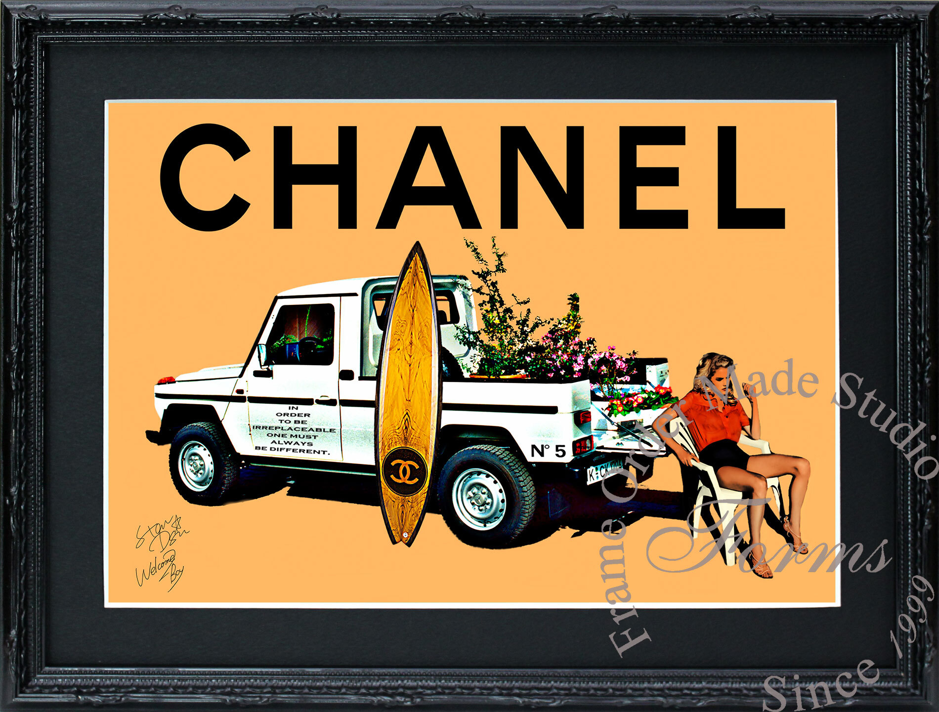 ブランドオマージュアート スターデザイン ベンツ ゲレンデ シャネル サーフィンd ポスター アートショップフォームス