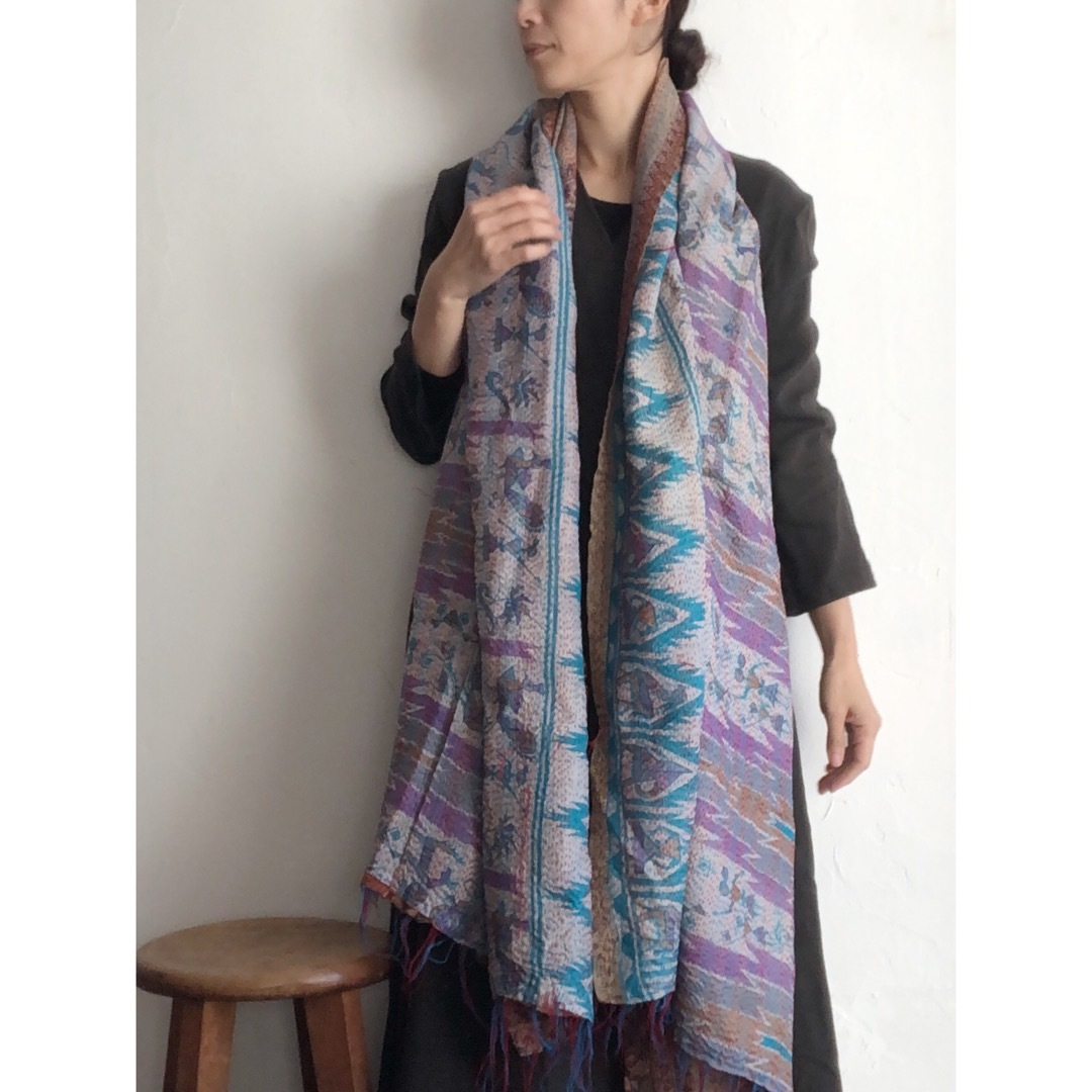 リサイクルサリーのカンタショール 大 No 2 インドの手仕事布 Mulaセレクト Heirloom エアルーム Clothing Fabrics