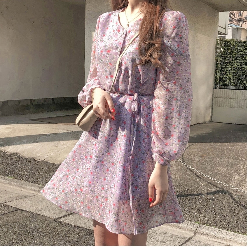 パープルリトルフラワーワンピース 韓国レディースファッション 通販 Unique Factor ユニークファクター パープルリトルフラワーワンピース 韓国レディースファッション 通販 Unique Factor ユニークファクター