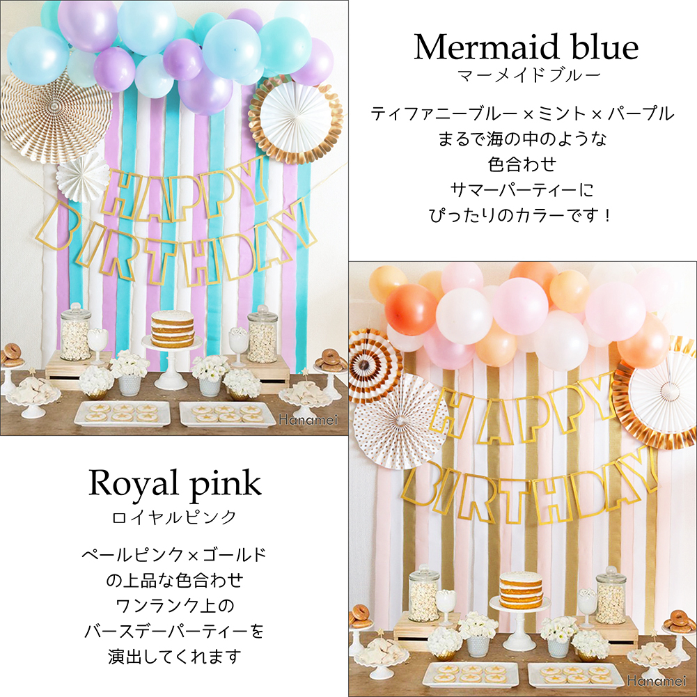 送料無料 これ1つで 誕生日 飾り付け 装飾 バースデー デコレーションセット No 5 Hanamei